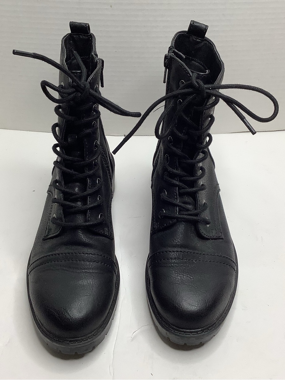 Universal Thread Black Lace-Up Combat Boots - Women's